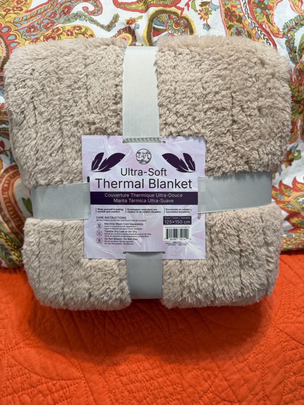 Ultra-Soft Thermal Blanket - Plush Cream Throw